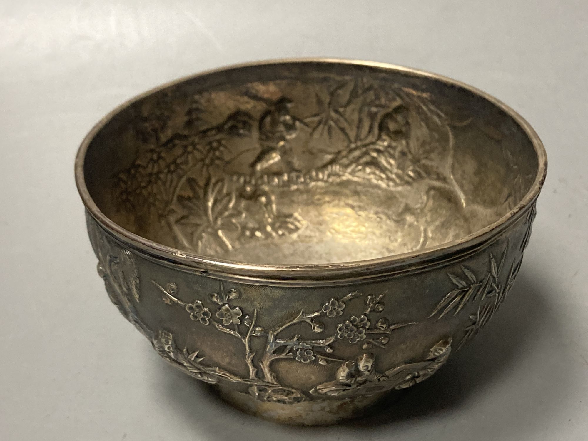 An early 20th century Chinese Export white metal small bowl, by Wang Hing, engraved International Cup Hong Kong, 1903,